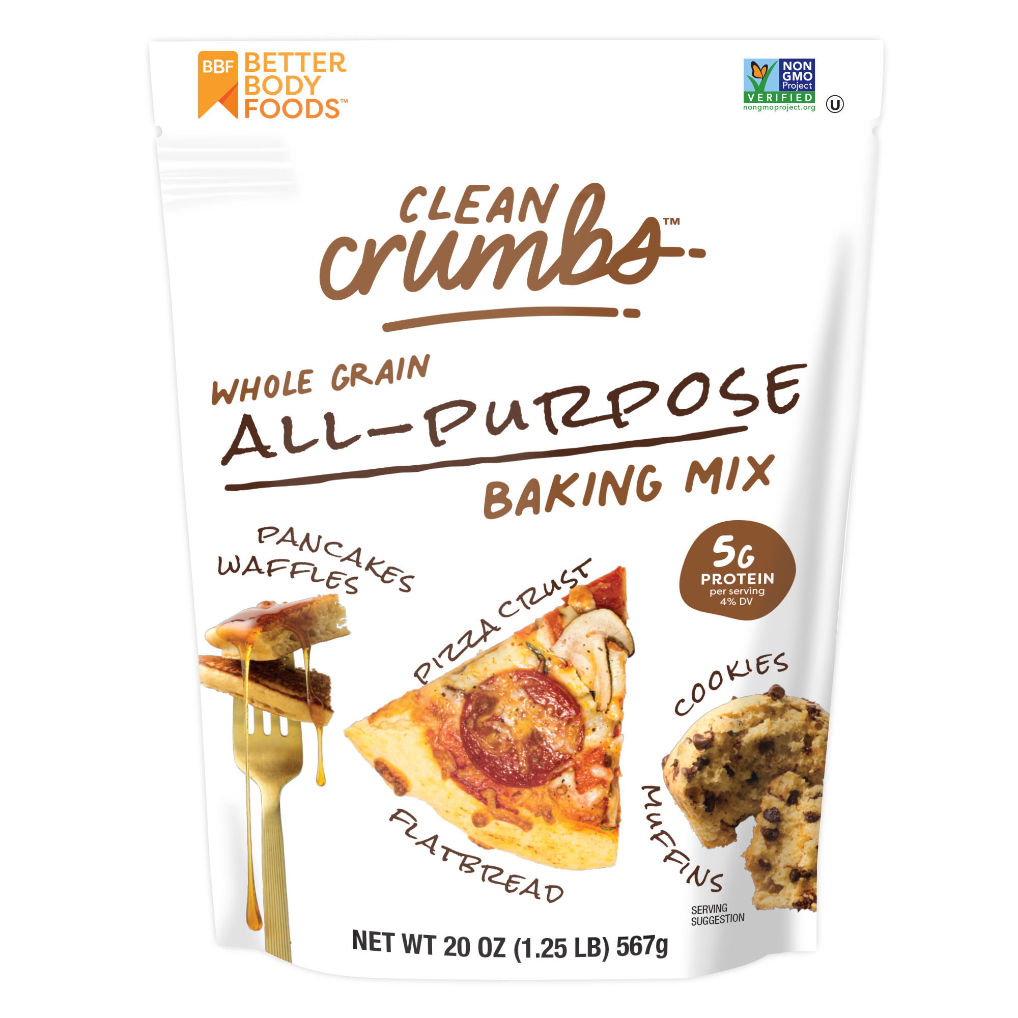 Clean Crumbs whole grain all-purpose baking mix bag